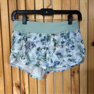 Ivivva Lululemon Speedy Shorts Green Floral Size 12